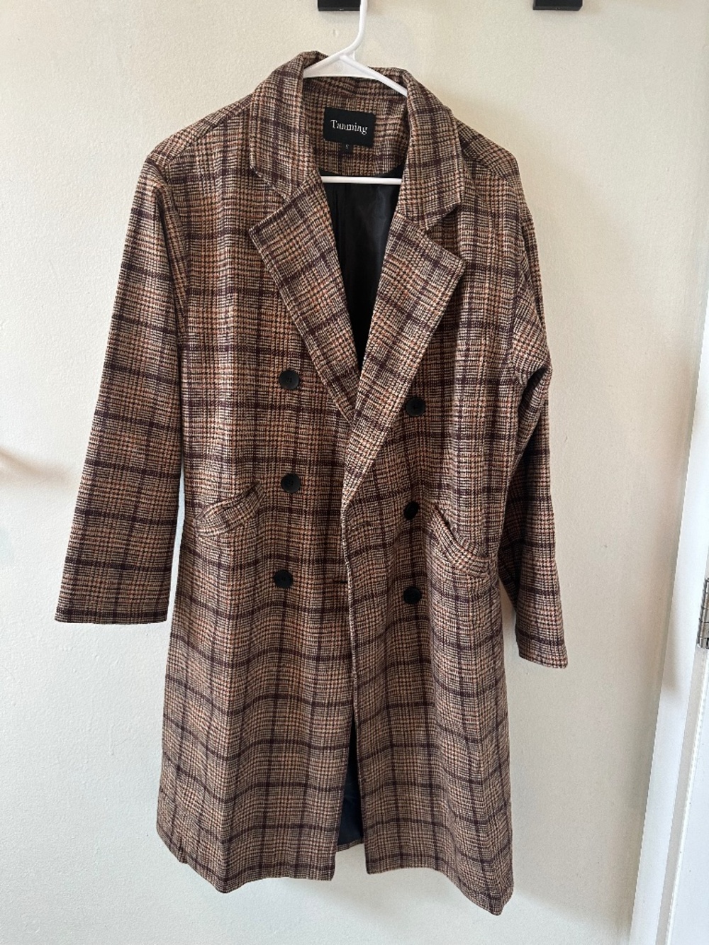 Tanming Plaid Overcoat